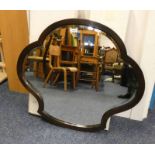 19TH CENTURY MAHOGANY FRAMED MIRROR WITH SHAPED FRAME