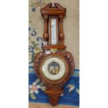 LATE 19TH/EARLY 20TH CENTURY OAK CASED BAROMETER WITH DECORATIVE CARVING Condition