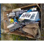 BOX OF TOOLS, TOOL BELT,