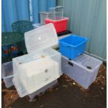 SELECTION OF VARIOUS PLASTIC BOXES - SOME WITH LIDS