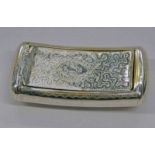 WILLIAM IV SILVER SNUFF BOX WITH ENGRAVED DECORATION BY WILLIAM SIMPSON, BIRMINGHAM 1836 - 5.