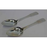 PAIR OF 19TH CENTURY SCOTTISH PROVINCIAL SILVER FIDDLE PATTERN TABLESPOONS BY CHARLES MURRAY,