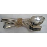 SET OF 12 SILVER TABLE SPOONS BY WALKER & HALL SHEFFIELD 1910 - 934G