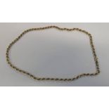 UNMARKED YELLOW METAL ROPE TWIST CHAIN NECKLACE - 10.