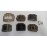 5 EARLY 19TH CENTURY CUT STEEL BUCKLES,