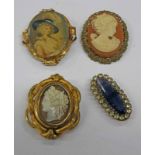 VICTORIAN CAMEO SWIVEL BROOCH,