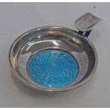 SILVER & ENAMEL CIRCULAR DISH,