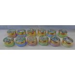 SET OF 12 FRANKLIN MINT POETRY OF LOVE ENAMEL TRINKET BOXES