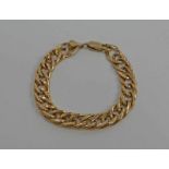 9K GOLD FLATLINK CHAIN BRACELET - 7.5 G Condition Report: Ring size: L.