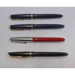 PARKER DUOFOLD, ONE OTHER PARKER FOUNTAIN PEN,