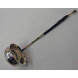 19TH CENTURY SILVER TODDY LADLE WITH TWISTED HORN HANDLE