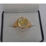 9CT GOLD SIGNET RING - 6.