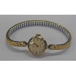 9CT GOLD LADIES WRISTWATCH ON EXPANDING BRACELET - 12 G Condition Report: Currently