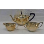 SILVER 3 PIECE TEASET RETAILED BY JAMES CARR OF ABERDEEN,