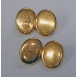 PAIR OF 15CT GOLD OVAL CUFFLINKS - 6G