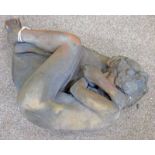 20TH CENTURY POTTERY FIGURE OF A YOUNG GIRL - 59 CM LONG