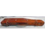 LEATHER COVERED SPORTING GUN CASE Condition Report: 78cm long overall.