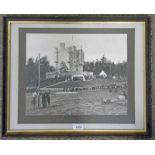 FRAMED PICTURE OF BRAEMAR CASTLE BRAEMAR GATHERING 1890'S WITH BRITISH ROYALTY VISIBLE,