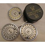 HARDY MARQUIS #7 REEL WITH 2 SPARE SPOOLS AND A HARDY CASE