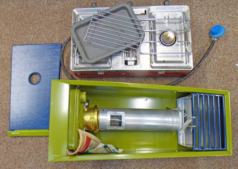 TILLEY TALISMAN GAS CAMPING COOKER AND A ALLADIN HEATER IN BOX -2-