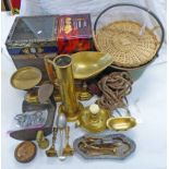 JACOBS BISCUIT BOX, BRASS JELLY PAN, AVERY SHOP SCALES,