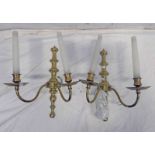 2 X 2 BRANCH BRASS WALL LIGHTS Condition Report: This lot is sold as seen. Untested.