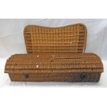 WICKER DOMED TOPPED BASKET WITH TWO FLAPS AND WICKER SCREEN -2-