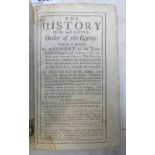 THE HISTORY OF THE MOST NOBLE ORDER OF THE GARTER BY ELIAS ASHMOLE,