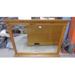 DUCAL PINE FRAMED BEVEL EDGED OVERMANTLE MIRROR