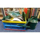 BOX OF GARDEN TOOLS TO INCLUDE GARDEN SHEAR,