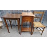 MAHOGANY TABLE ON SQUARE TAPERED SUPPORTS,