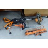 WORX ELECTRIC STRIMMER BLACK AND DECKER HEDGE TRIMMER AND CABLE