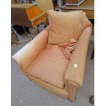 EARLY 20TH CENTURY OVERSTUFFED CLUB STYLE ARMCHAIR Condition Report: The frame