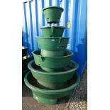 AMBEROL 6 TIER BEEHIVE PLASTIC CIRCULAR GARDEN SELF WATERING PLANTER.