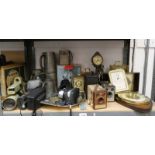 SELECTION OF VARIOUS CAMERAS, CLOCKS, PEWTER TANKARDS, ETC INCLUDING BROWNIE FLASH IV,