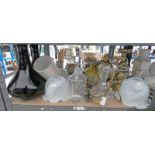 VARIOUS CUT GLASS DECANTERS,