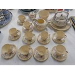 BELLEEK GRASS PATTERN 10 PLACE TEA SERVICE Condition Report: 5 cups have damage - 2