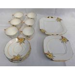 RADFORDS FENTON 'ORIEL' PATTERN 6 PLACE TEA SERVICE WITH CUPS, SAUCES,