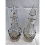 PAIR OF LATE 19TH/EARLY 20TH CENTURY DECANTERS - 34CM TALL