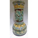 DOULTON LAMBETH STONEWARE VASE WITH FLORAL DECORATION - 28CM TALL