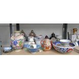 GOOD SELECTION OF IMARI WARE, ORIENTAL WARE,