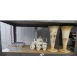 PAIR CROWN DEVON VASES,