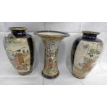 3 SATSUMA VASES,