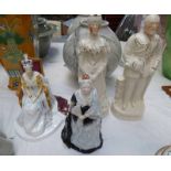 ROYAL DOULTON DIAMOND JUBILEE FIGURES OF THE QUEEN AND COALPORT FIGURE OF QUEEN VICTORIA AND