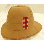 ARTHUR RAMSAY 14TH EARL OF DALHOUSIE, SCOTS GUARDS PITH HELMET WITH CHEQUERED PATCH,