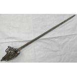 LATE 18TH CENTURY 42ND HIGHLANDERS -THE BLACK WATCH BASKET HILTED BACKSWORD WITH WROUGHT IRON