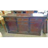 OAK SIDEBOARD OF 3 DRAWERS OVER 3 PANEL DOORS,