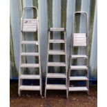 3 ALUMINIUM STEP LADDERS