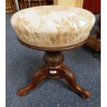 19TH CENTURY MAHOGANY CIRCULAR RISE & FALL PIANO STOOL