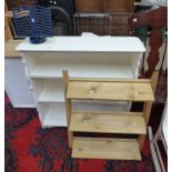 PAINTED OPEN BOOKCASE, PAINTED MUSIC STAND,